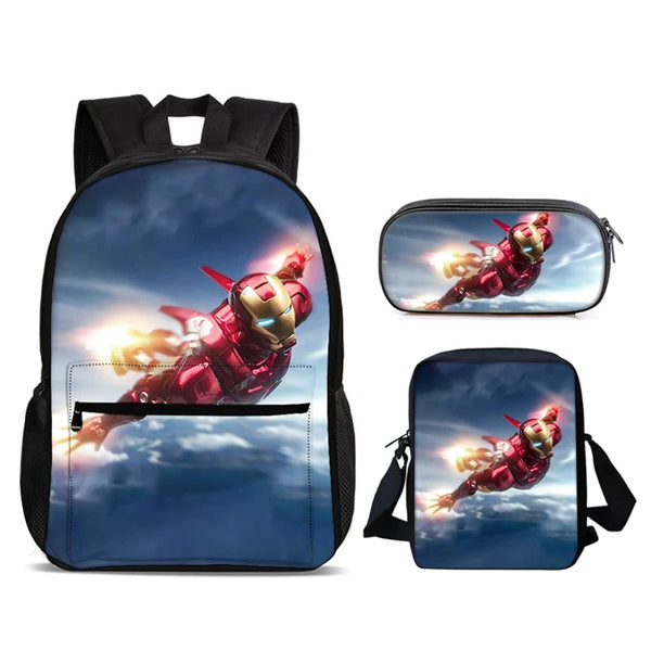 Iron Man 3pcs Set Backpack with Pencil Bags Shoulder Bag  School Bags